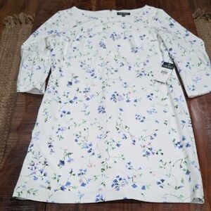 Lauren Ralph Lauren Floral Print White Dress NWT